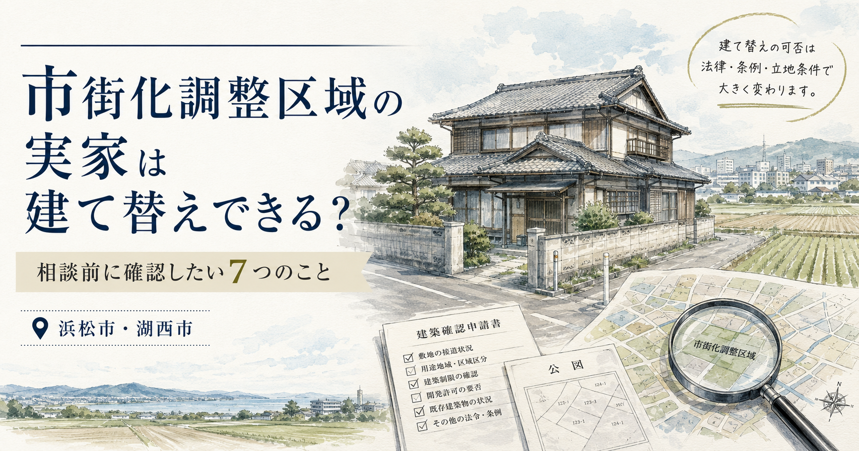 【浜松市・湖西市】市街化調整区域の実家は建て替えできる？相談前に確認したい7つのこと｜行政書士が解説